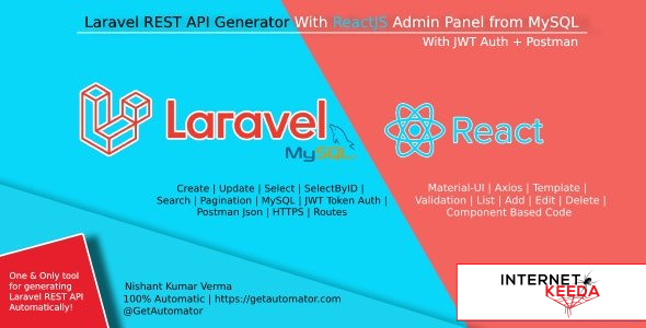 12998-Laravel REST API Generator With React Admin Panel Generator + JWT Auth + Postman v1.0