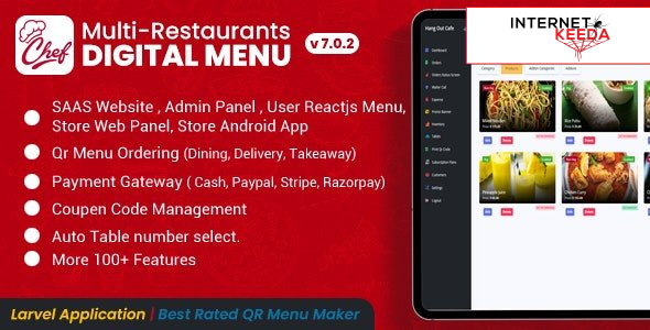 13708-CHEF v7.0.2 - SaaS - Contactless Multi-restaurant QR Menu Maker