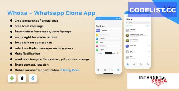 13747-Whoxa v1.1.0 - WhatsApp Clone App | Chat, Audio, Video App Flutter Android and iOS with Admin 