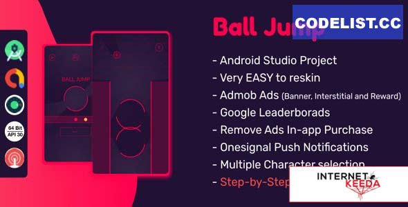 13935-Ball Jump : (Android Studio+Admob+Reward Ads+Multiple Characters+Remove Ads+Leaderboards+Onesi