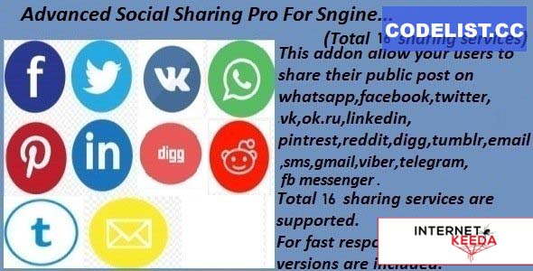 14354-Advanced Social Sharing Pro For Sngine - 21 February 2022