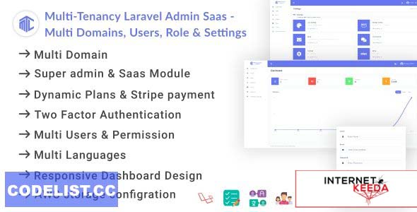 14494-Multi-Tenancy Laravel Admin Saas v1.0.2 - Domains, Users, Role, Permissions & Settings