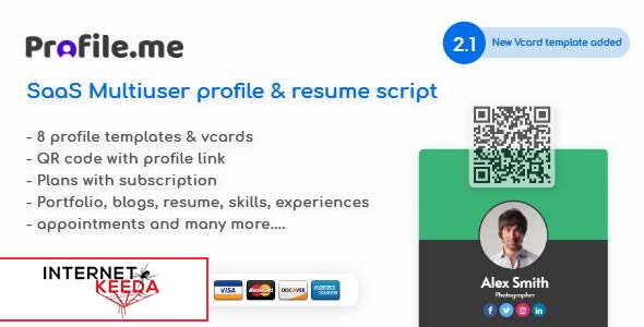 14974-Profile.me v2.1 - Saas Multiuser Profile Resume & Vcard Script