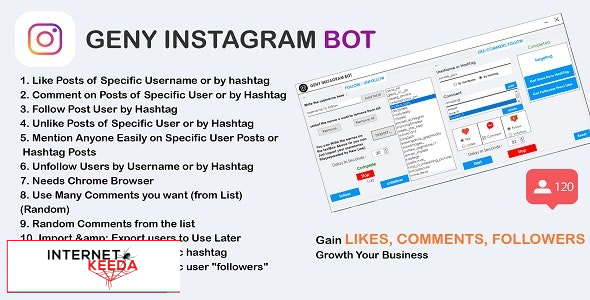 15367-GENY instagram bot v4.0.1 - Gain More Instagram Followers, Increase your Followers Now