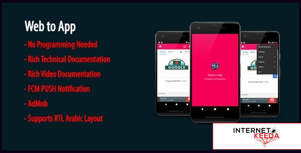 15611-Web to App v1.9 - Native Universal Android WebView App with AdMob & Firebase PUSH Notification