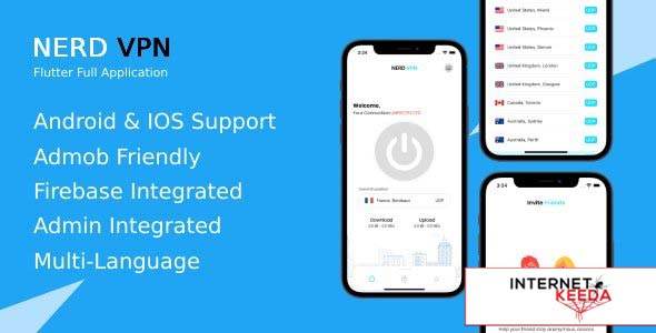 15880-Nerd VPN v5.8 - Flutter VPN Full Application with IAP, Integrated with Backend and Admin Panel