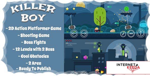 16081-Killer Boy - 2D Action Platformer Mobile/Android Game (Unity Game + Admob)