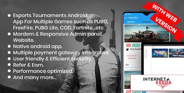 16157-BattleMania With Web version v5.0 - Tournament App with Website & Admin Panel for PUBG / Free 