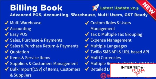 16220-Billing Book v2.9 - Advanced POS, Inventory, Accounting, Warehouse, Multi Users, GST Ready - n