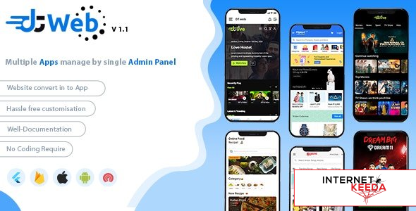 16458-DTWeb v1.2 - Convert Website to a Flutter App | multiple webapp supprot | Laravel admin panel