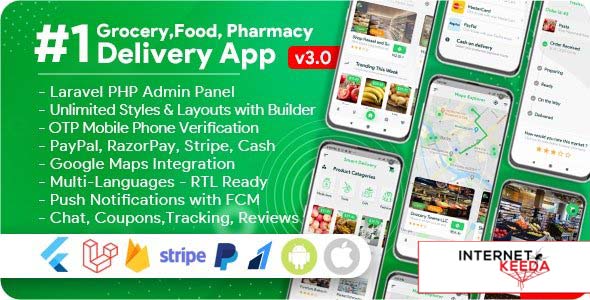 17093-Grocery, Food, Pharmacy, Store Delivery Mobile App with Admin Panel v3.0