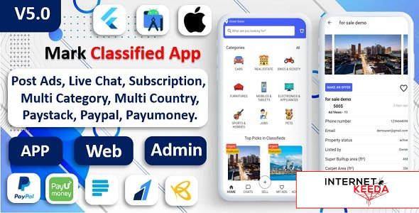 17189-Mark Classified App v5.0 - Classified App Multi Payment Gateways Integrated