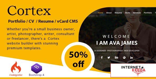 17283-Cortex Portfolio / CV / Resume / vCard CMS v1.2