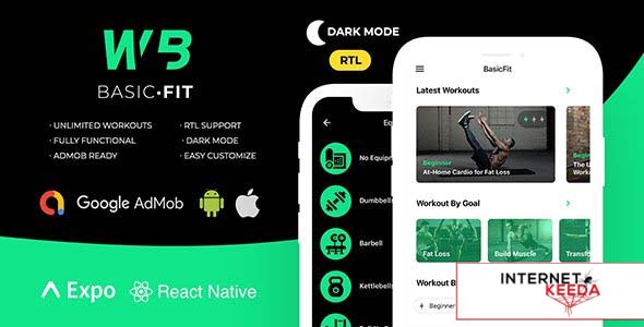 20662-FitBasic v3.0 - Complete React Native Fitness App + Multi-Language + RTL Support