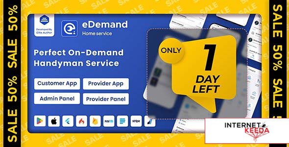 17702-eDemand v1.4.0 - Multi Vendor On Demand Handy Services, Handyman with Flutter App & Admin pane