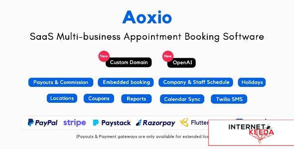 17772-Aoxio v2.0 - SaaS Multi-Business Service Booking Software - 