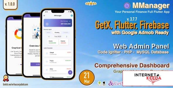 18303-MManager v1.0 - Personal Finance Full Flutter App, with Chart Report | GetX | Web Admin Panel