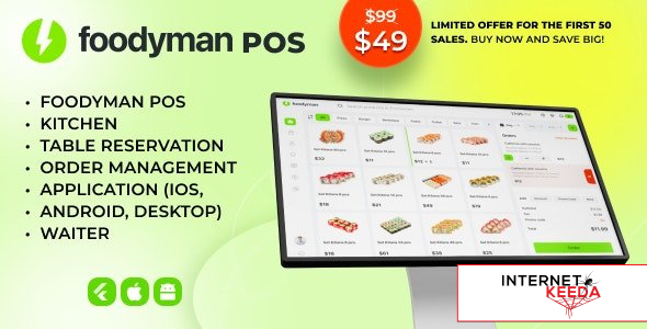 18397-Foodyman POS v1.0 - A single restaurant POS Kitchen Table Reservation + Waiter Application (iO