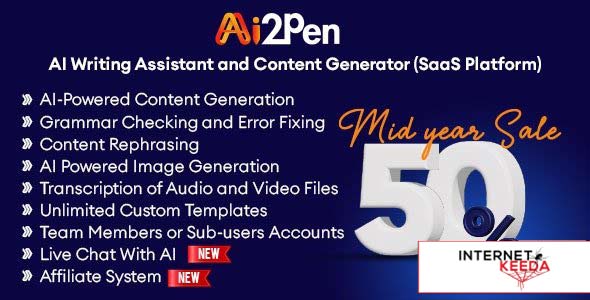 18421-Ai2Pen v4.0 – AI Writing Assistant and Content Generator (SaaS Platform) - 