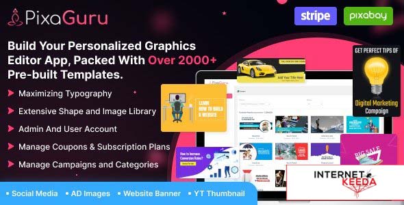 19837-PixaGuru v1.8 - SAAS Platform to Create Graphics, Images, Social Media Posts, Ads, Banners, & 