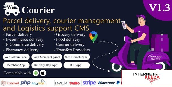 19811-We Courier v1.3 - Courier and logistics management CMS with Merchant, Delivery app