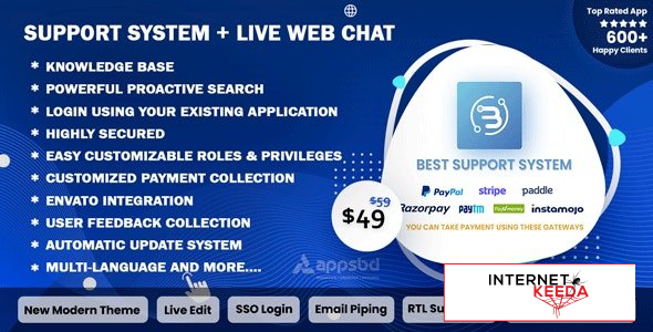 21183-Support System v4.1.4 - Live Web Chat & Client Desk & Ticket Help Desk - 