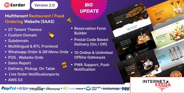 21450-Eorder v2.0 - Multitenant Restaurant / Food Ordering Website (SAAS)