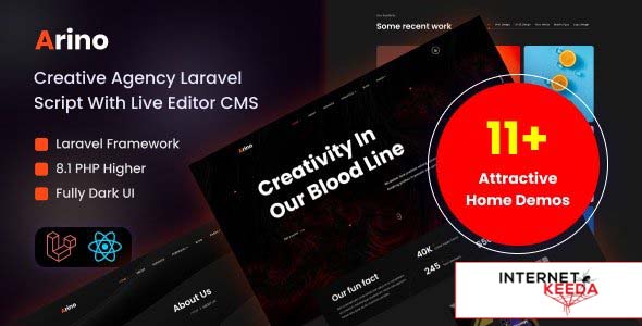 21836-Arino v3.1 - Creative Agency Laravel Script With Live Editor CMS  - 