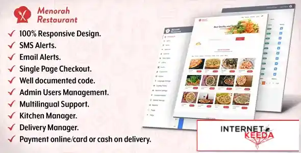 Menorah Restaurant - Restaurant Food Ordering System v1.0 69929