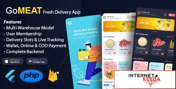 Chicken, Meat, Fish Delivery Flutter App with Admin Panel - GoMeat v1.0.2 70290