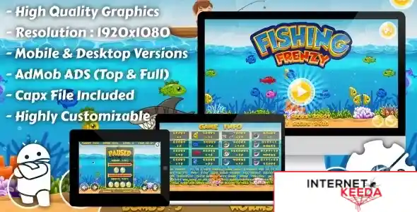 Fishing Frenzy - HTML5 Game, Mobile Version+AdMob!!! (Construct-2 CAPX) 69667