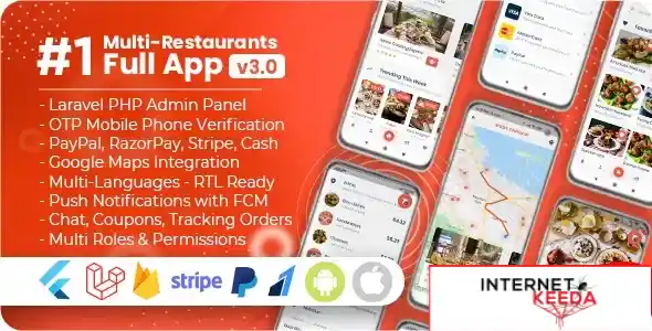 Food Delivery Flutter + PHP Laravel Admin Panel v2.7 70287