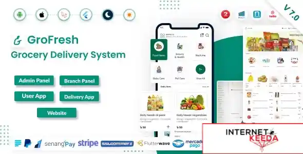 GroFresh - (Grocery, Pharmacy, eCommerce, Store) App and Web with Laravel Admin Panel + Delivery App