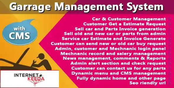 Garage or Workshop Management System With CMS 69726