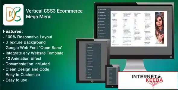 Vertical CSS3 Ecommerce Mega Menu 69566