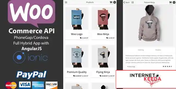 Ionic WooCommerce API - PhoneGap  Cordova Full Hybrid App v1.5.0 69523