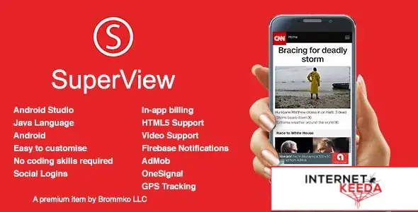 SuperView - WebView App for Android with Push Notification, AdMob, In-app Billing App 69396