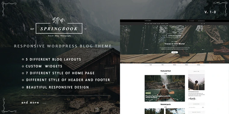 Springbook v1.0 - Responsive Blog Travel Photography Theme24023