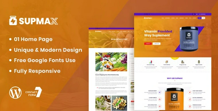 Supmax v1.0 - Health & Supplement WordPress Theme38173