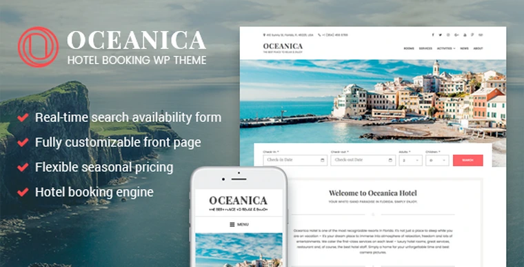 Oceanica v2.0.2 - Hotel Booking WordPress Theme42452