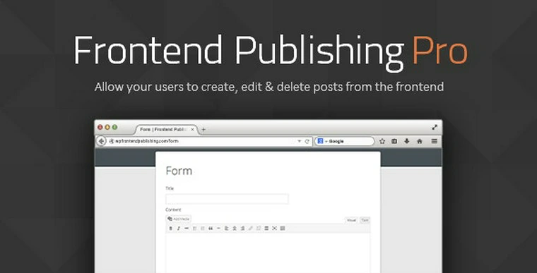 Frontend Publishing Pro v3.9.0 - WordPress Post Submission Plugin39446