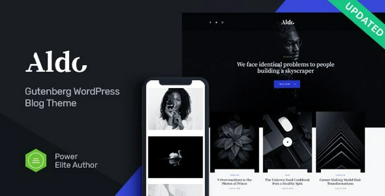 Aldo v1.0 - Black and White Gutenberg Blog WordPress Theme36157