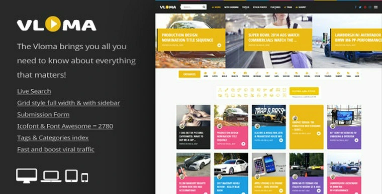 Vloma Grid v2.4 - A Responsive WordPress Video Blog Theme36252