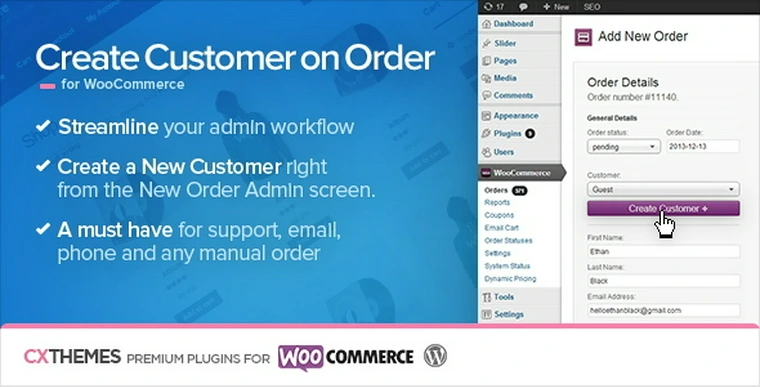 Create Customer on Order for WooCommerce v1.3530126