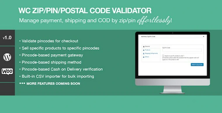 Zip/Pin/Postal Code Validator For WooCommerce v1.238048