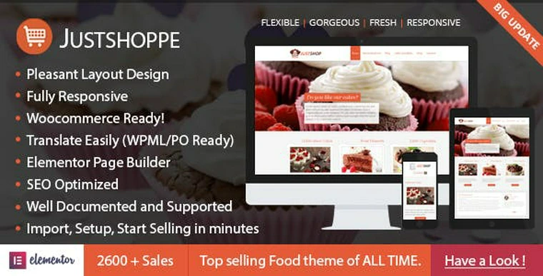 Justshoppe v10.0 - Elementor Cake Bakery WordPress Theme29974