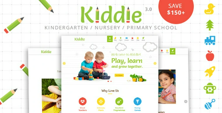 Kiddie v3.9 - Kindergarten and Preschool WordPress Theme29009