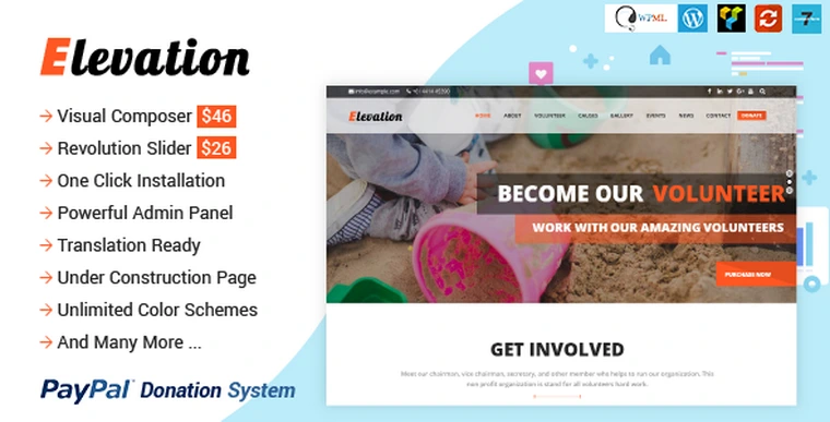 ELEVATION v2.2.5 - Charity/Nonprofit/Fundraising WP Theme27243