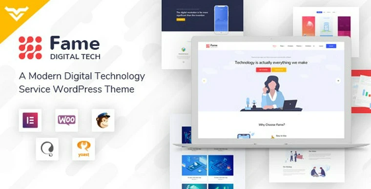 Fame v1.1 - Digital Technology/Service WordPress Theme32580