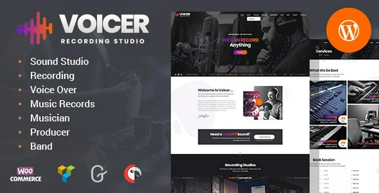 Voicer v1.0 - Recording Studio WordPress Theme33738